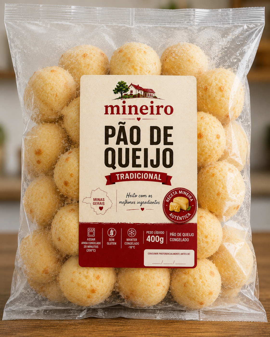 Pão de Queijo Brasileño Congelado – 400g